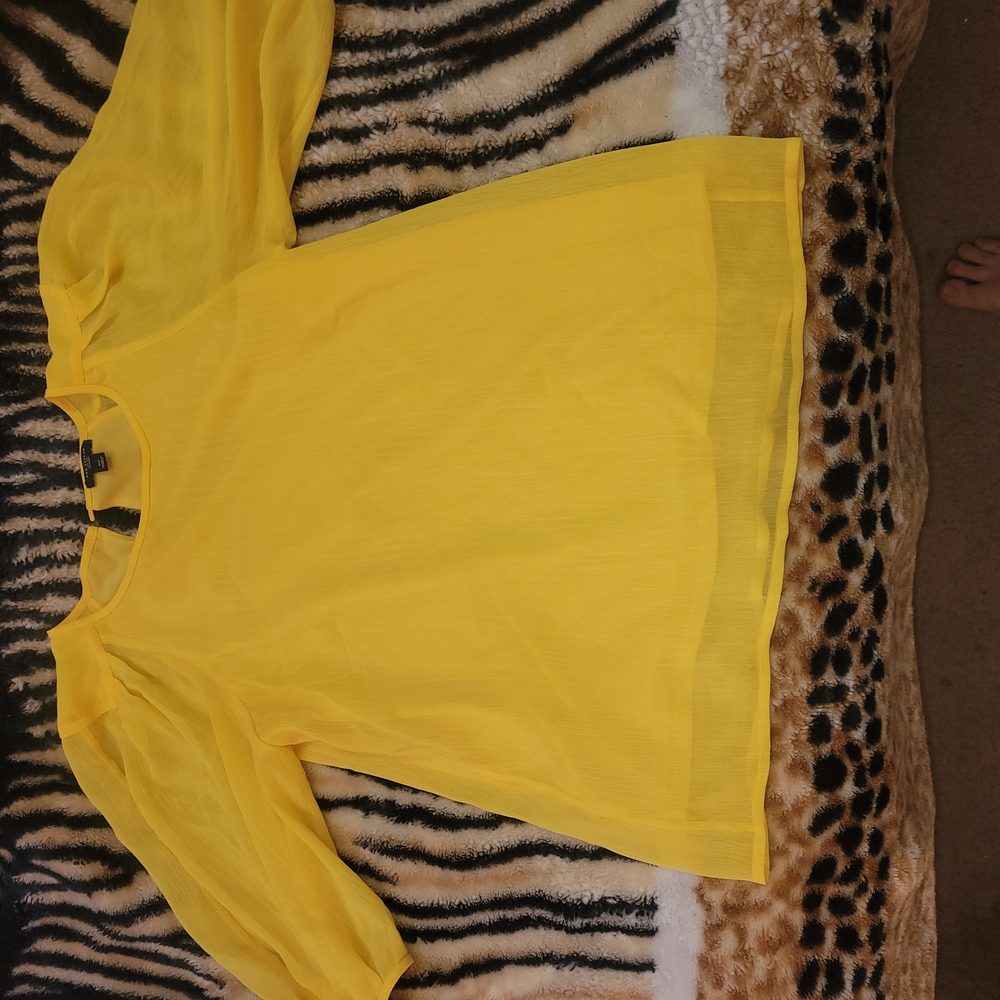 Yellow Sheer Women's Top